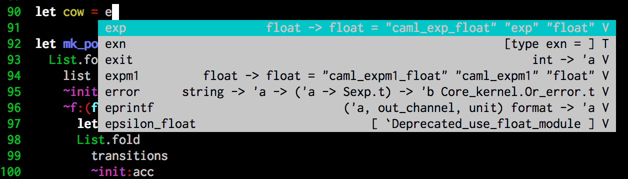 simply fortran autocomplete functions